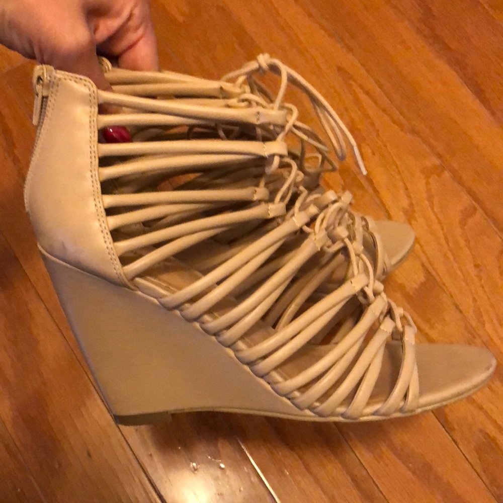 Tan wedge heel
